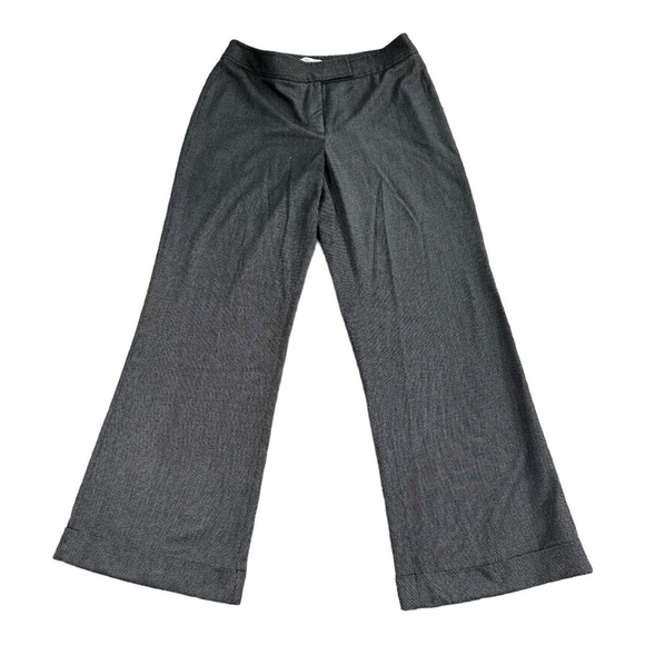 Women Pants WHBM Black Gray Contour Tweed Lined Classic Fit Pants Wide Leg Pants - Picture 1 of 7